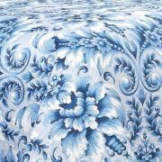 Kit: 1 Cobre-leito Queen Bouti de Microfibra Ultrasonic Estampada + 2 Porta-travesseiros - Versalhes Azul - Dui Design