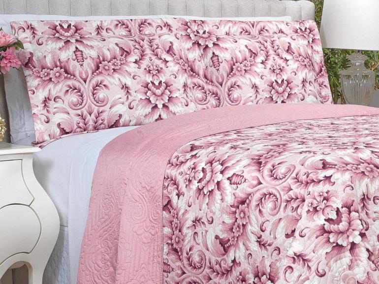 Kit: 1 Cobre-leito King Bouti de Microfibra Ultrasonic Estampada + 2 Porta-travesseiros - Versalhes Vintage - Dui Design