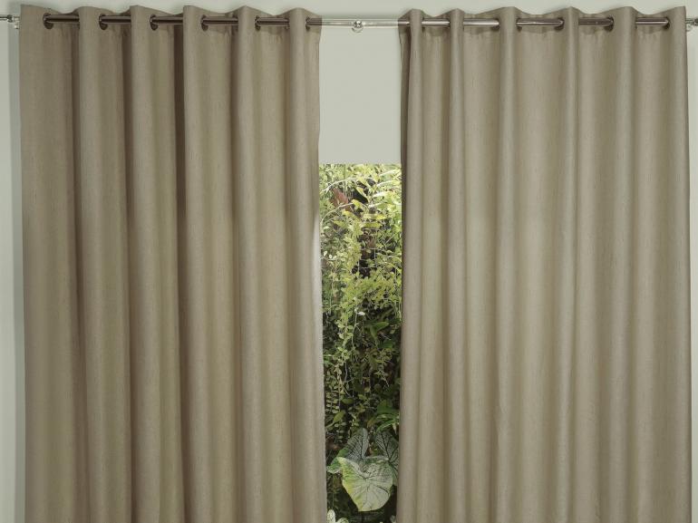 Cortina Blackout com Linho - 1,70m de Altura - Para Varão entre 1,80m e 2,00m de Largura - Viena Bege - Dui Design