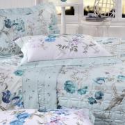 Enxoval Solteiro com Cobre-leito 5 peas Percal 200 fios 100% Algodo - Vintage Azul - Corttex