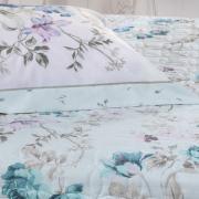 Enxoval Solteiro com Cobre-leito 5 peas Percal 200 fios 100% Algodo - Vintage Azul - Corttex