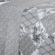 Kit: 1 Cobre-leito Casal Bouti de Microfibra Ultrasonic Estampada + 2 Porta-travesseiros - Violet Preto e Branco - Dui Design