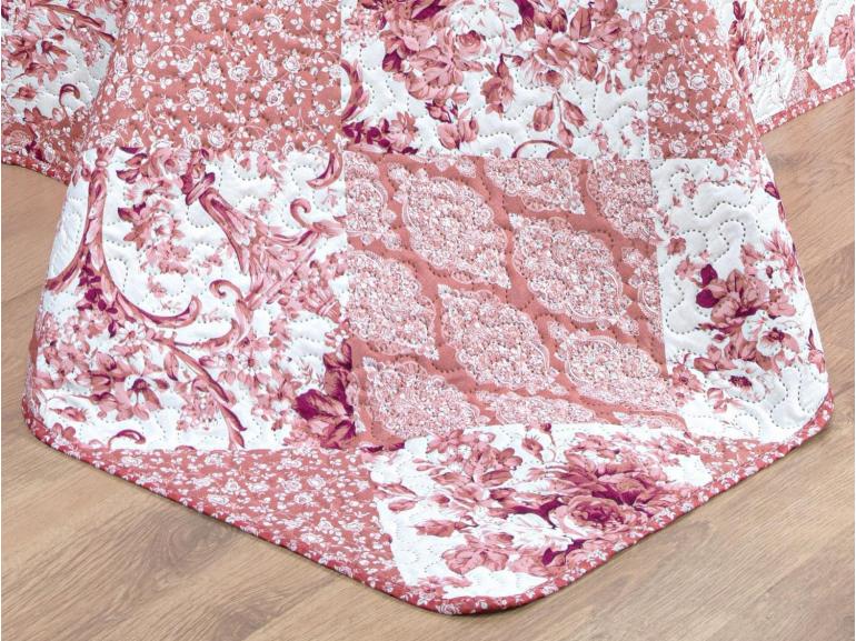 Kit: 1 Cobre-leito Casal Bouti de Microfibra Ultrasonic Estampada + 2 Porta-travesseiros - Violet Rosa Velho - Dui Design