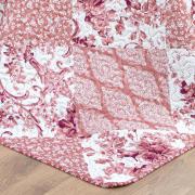 Kit: 1 Cobre-leito Casal Bouti de Microfibra Ultrasonic Estampada + 2 Porta-travesseiros - Violet Rosa Velho - Dui Design