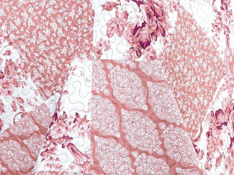 Kit: 1 Cobre-leito Casal Bouti de Microfibra Ultrasonic Estampada + 2 Porta-travesseiros - Violet Rosa Velho - Dui Design