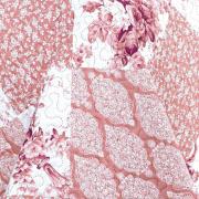 Kit: 1 Cobre-leito Casal Bouti de Microfibra Ultrasonic Estampada + 2 Porta-travesseiros - Violet Rosa Velho - Dui Design