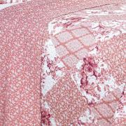 Kit: 1 Cobre-leito Casal Bouti de Microfibra Ultrasonic Estampada + 2 Porta-travesseiros - Violet Rosa Velho - Dui Design