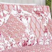 Kit: 1 Cobre-leito Casal Bouti de Microfibra Ultrasonic Estampada + 2 Porta-travesseiros - Violet Rosa Velho - Dui Design