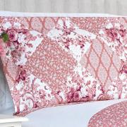 Kit: 1 Cobre-leito Casal Bouti de Microfibra Ultrasonic Estampada + 2 Porta-travesseiros - Violet Rosa Velho - Dui Design