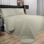 Kit: 1 Cobre-leito Casal + 2 Porta-travesseiros Percal 200 fios - Vita Bege - Dui Design