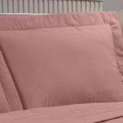 Kit: 1 Cobre-leito Solteiro + 1 Porta-travesseiro Percal 200 fios - Vita Rosa Velho - Dui Design