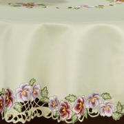 Toalha de Mesa com Bordado Richelieu Redonda 180cm - Vitria Carmim - Dui Design
