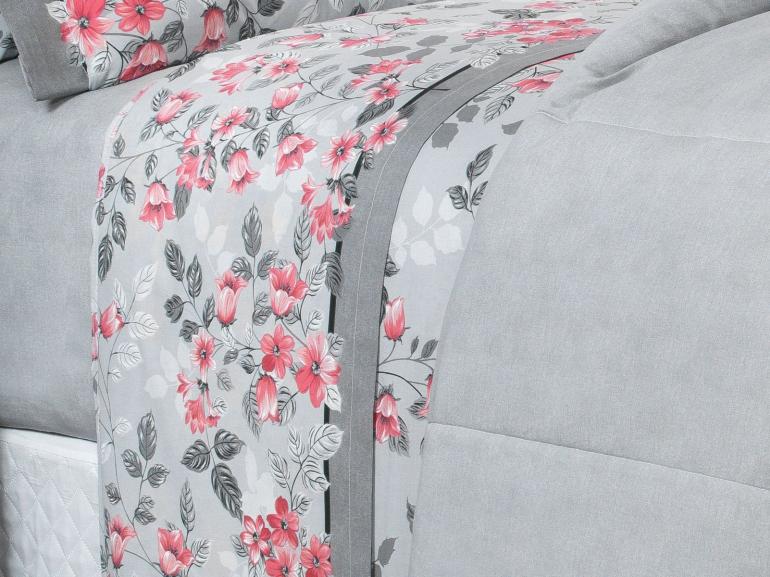 Jogo de Cama King 150 fios - Viviane Cinza - Dui Design