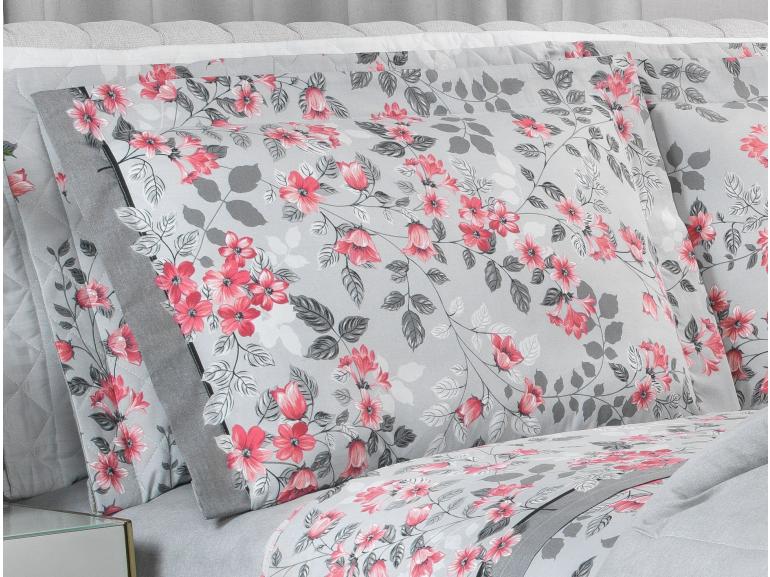 Jogo de Cama King 150 fios - Viviane Cinza - Dui Design