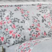 Kit: 1 Cobre-leito Solteiro + 1 Porta-travesseiro 150 fios - Viviane Cinza - Dui Design