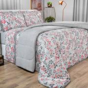 Edredom Queen 150 fios - Viviane Cinza - Dui Design