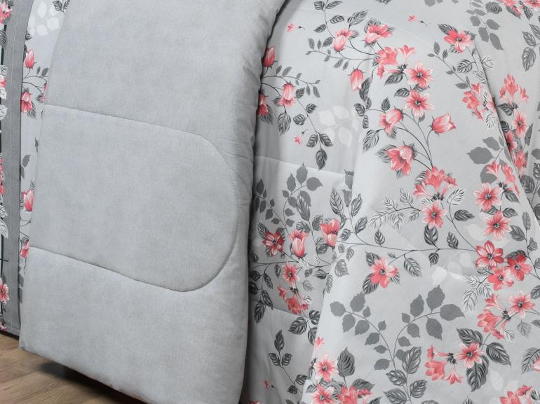 Edredom Queen 150 fios - Viviane Cinza - Dui Design