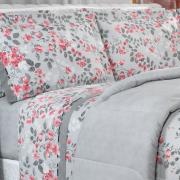 Edredom Queen 150 fios - Viviane Cinza - Dui Design
