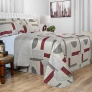 Kit: 1 Cobre-leito King Bouti de Microfibra Ultrasonic Estampada + 2 Porta-travesseiros - Vulcano Stone - Dui Design