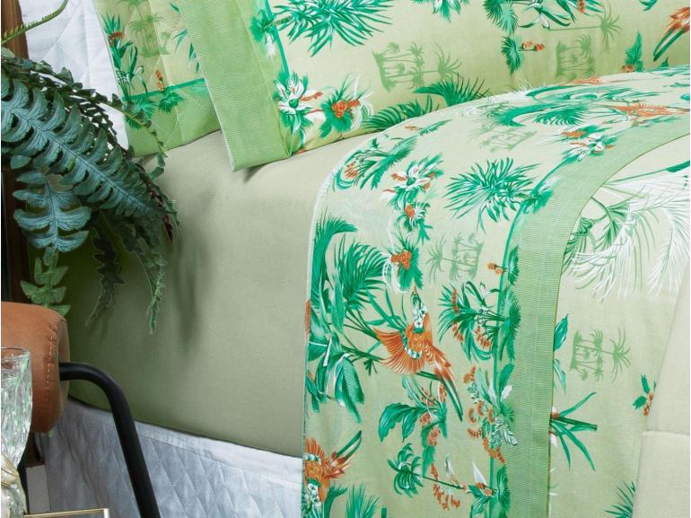 Jogo de Cama Casal 150 fios - Waikiki Menta - Dui Design