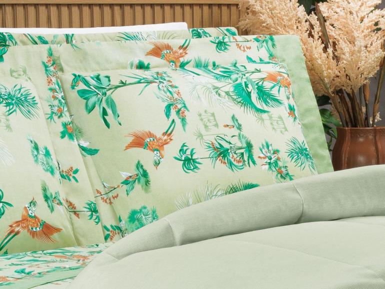 Jogo de Cama Casal 150 fios - Waikiki Menta - Dui Design