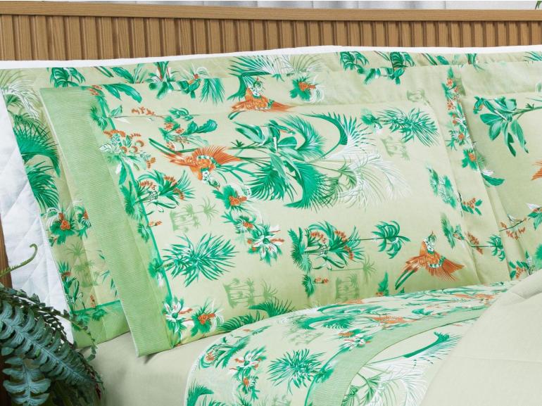 Jogo de Cama Casal 150 fios - Waikiki Menta - Dui Design