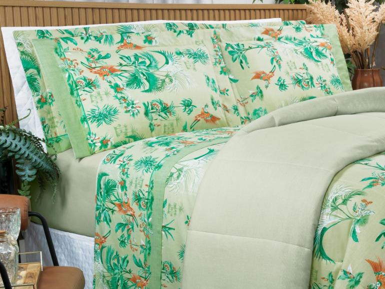 Jogo de Cama Casal 150 fios - Waikiki Menta - Dui Design