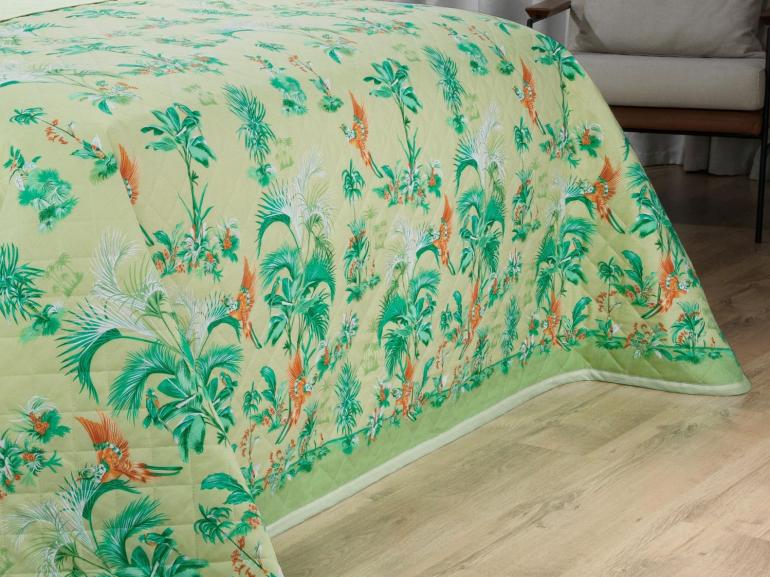 Enxoval Casal com Cobre-leito 7 pe�as 150 fios - Waikiki Menta - Dui Design