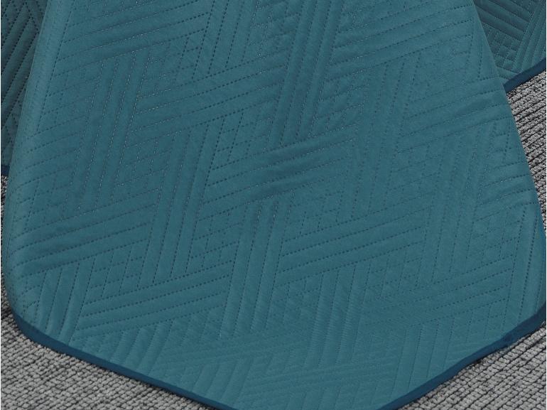 Kit: 1 Cobre-leito Casal Bouti de Microfibra Ultrasonic + 2 Porta-travesseiros - Wallace Azul - Dui Design
