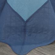 Kit: 1 Cobre-leito Queen Bouti de Microfibra Ultrasonic + 2 Porta-travesseiros - Yago Azul Indigo - Dui Design
