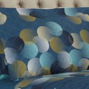 Enxoval Solteiro com Cobre-leito 5 peças 150 fios - Zander Azul - Dui Design